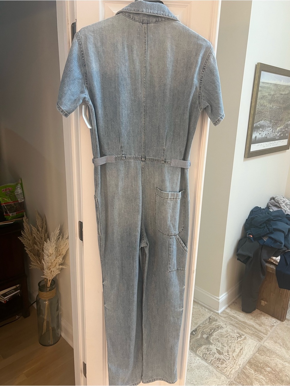 Grover Short Sleeve Field Jumpsuit In Disoriented In Blue - Picture 6 of 6